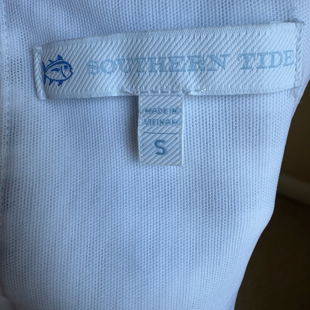 NWT Southern Tide Jennifer Gingham Performance Tank in Nautical Navy - Picture 4 of 10